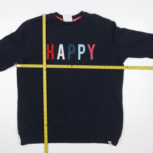 TOG24 Women's Navy HAPPY Pullover Sweatshirt Size 18 Cotton Blend