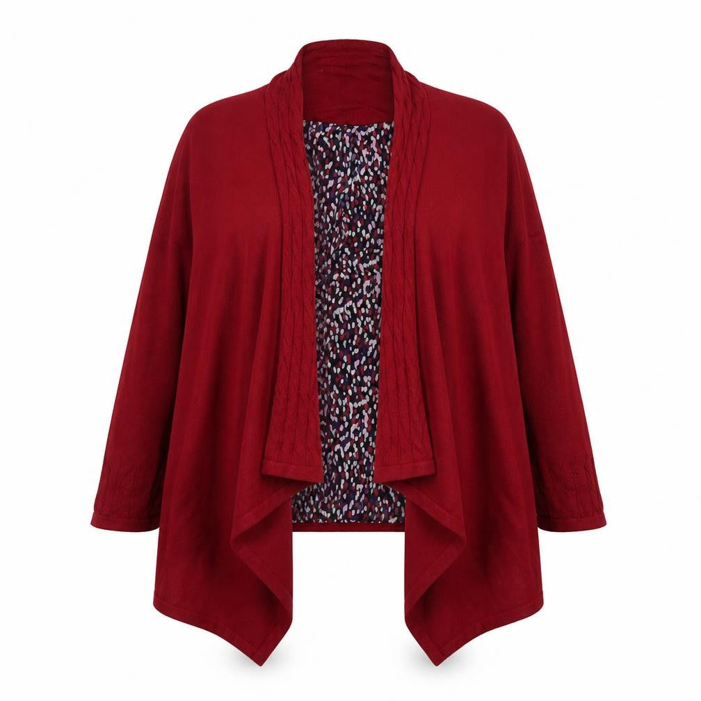 Marks and Spencer Women’s Red Knit Wrap Cardigan Blouse Size 18