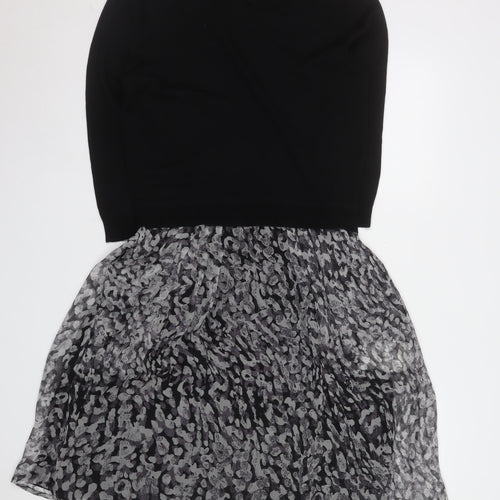Jigsaw Women’s Black Knee Length Fit & Flare Wool Silk Dress M