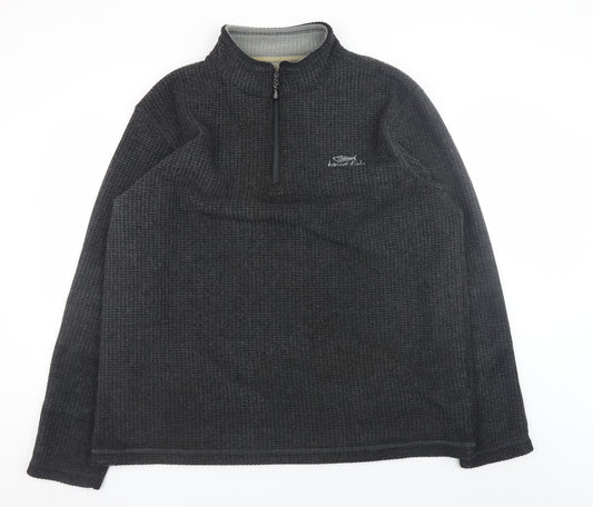 Weird Fish Men's Grey 3XL 1/4 Zip Pullover Knit Sweatshirt