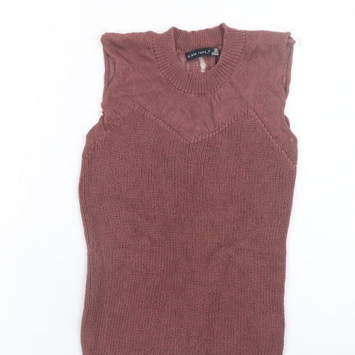 Black Tape Womens Mauve Sleeveless Knit Top Size Small Viscose Blend