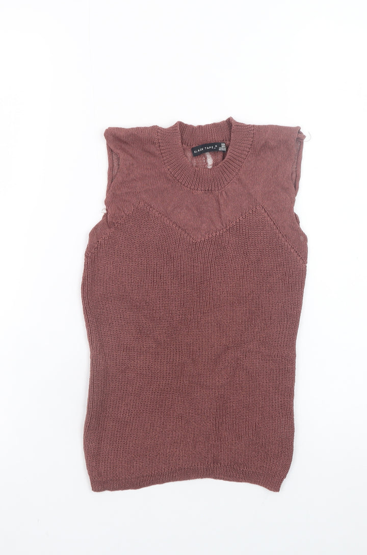 Black Tape Womens Mauve Sleeveless Knit Top Size Small Viscose Blend