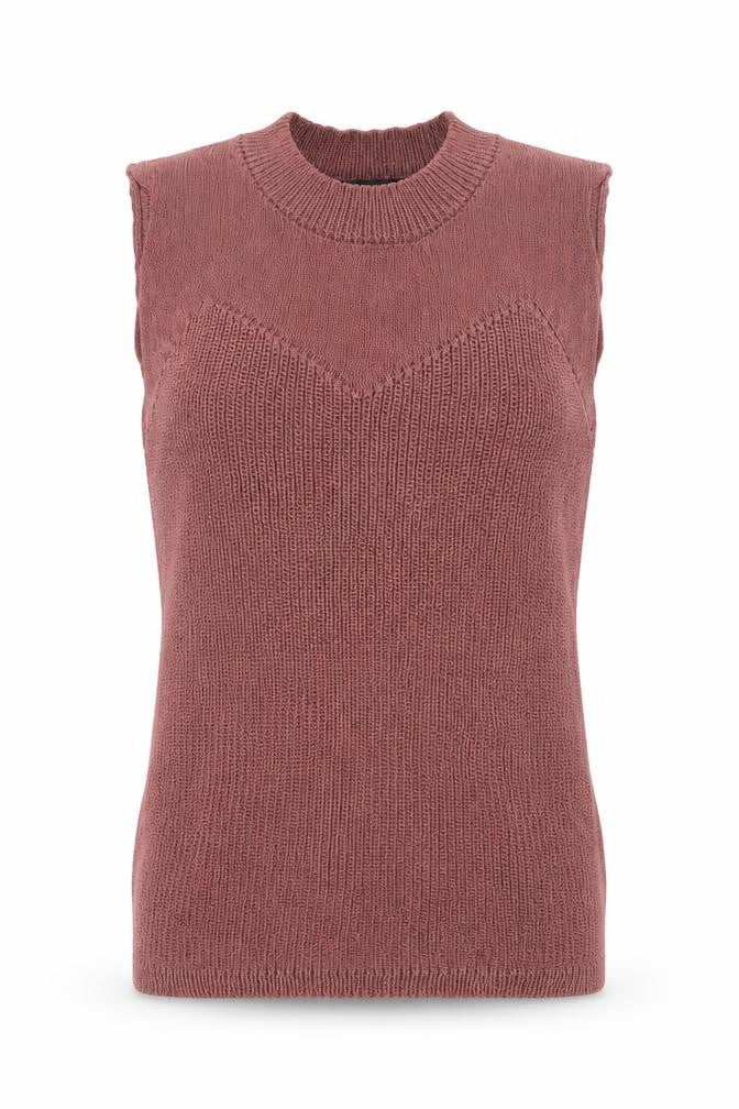 Black Tape Womens Mauve Sleeveless Knit Top Size Small Viscose Blend