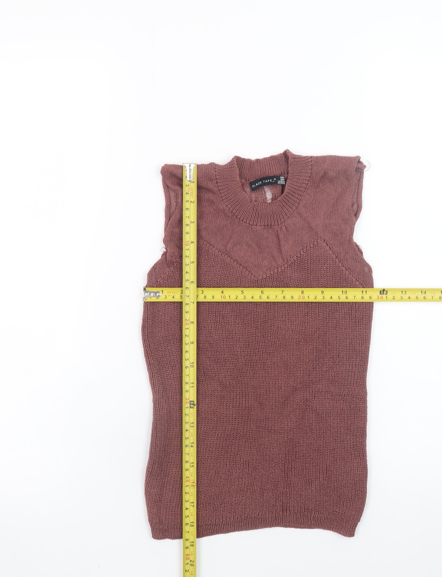 Black Tape Womens Mauve Sleeveless Knit Top Size Small Viscose Blend