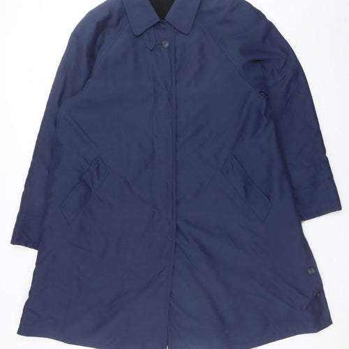 Marks and Spencer St Michael Women's Blue Long Overcoat Size 12 Classic Style