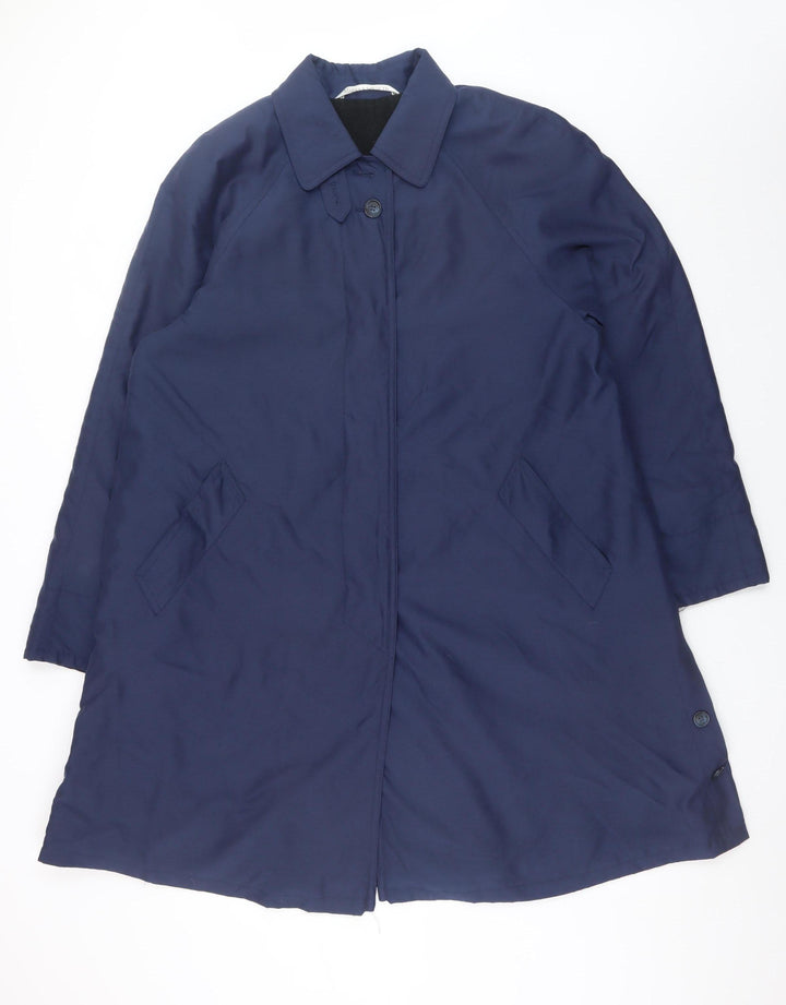 Marks and Spencer St Michael Women's Blue Long Overcoat Size 12 Classic Style