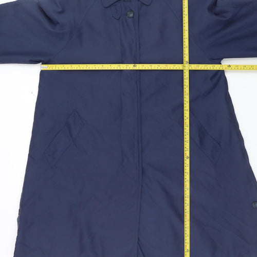 Marks and Spencer St Michael Women's Blue Long Overcoat Size 12 Classic Style