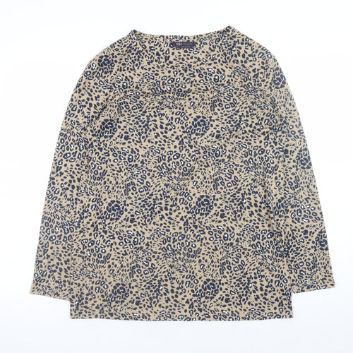Marks and Spencer Women’s Beige Animal Print Long Sleeve T-Shirt Size 10