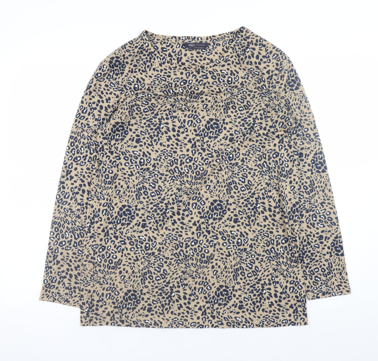Marks and Spencer Women’s Beige Animal Print Long Sleeve T-Shirt Size 10