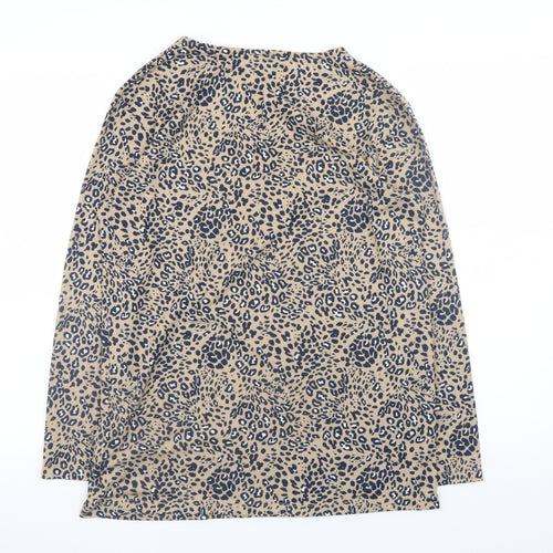Marks and Spencer Women’s Beige Animal Print Long Sleeve T-Shirt Size 10