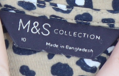 Marks and Spencer Women’s Beige Animal Print Long Sleeve T-Shirt Size 10