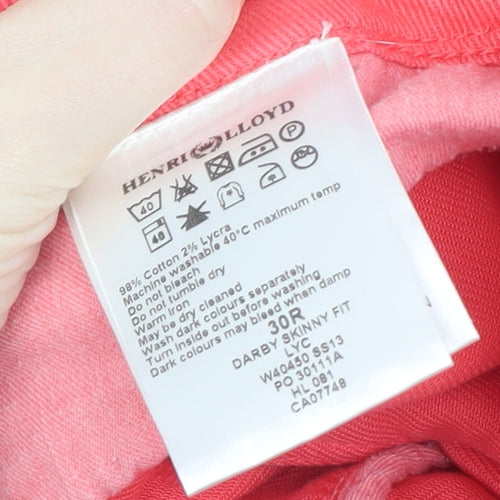 Henri Lloyd Womens Pink Skinny Jeans Size 12 Stretch Cotton