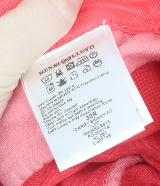 Henri Lloyd Womens Pink Skinny Jeans Size 12 Stretch Cotton
