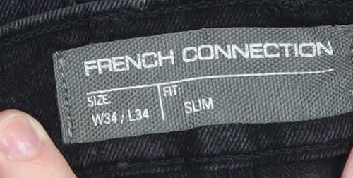 French Connection Men's Black Slim Fit Jeans W34 L34 Denim