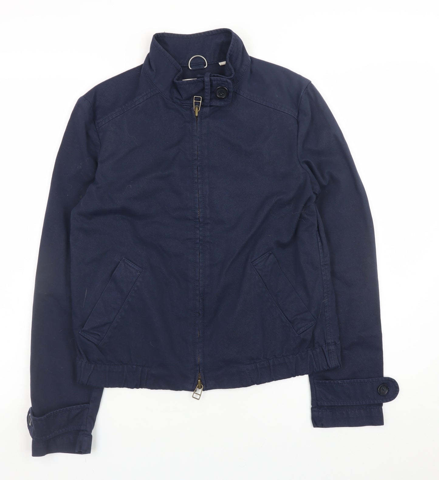 Thomas Burberry Women Blue Cotton Bomber Jacket XS