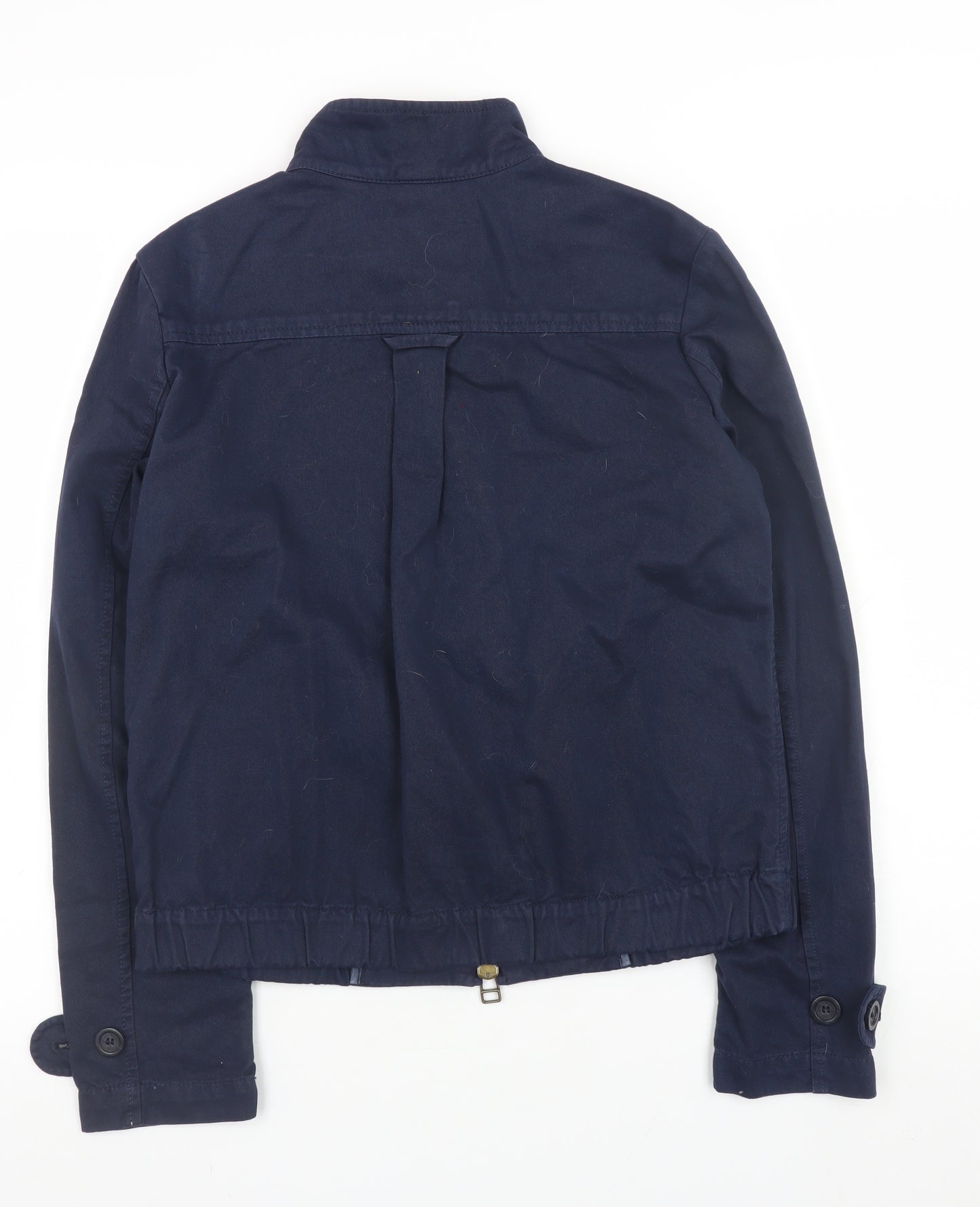 Thomas Burberry Women Blue Cotton Bomber Jacket XS