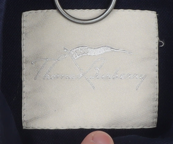 Thomas Burberry Women Blue Cotton Bomber Jacket XS