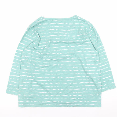 Cotton Traders Womens Green 3/4 Sleeve Cotton Jersey T-Shirt Size 16