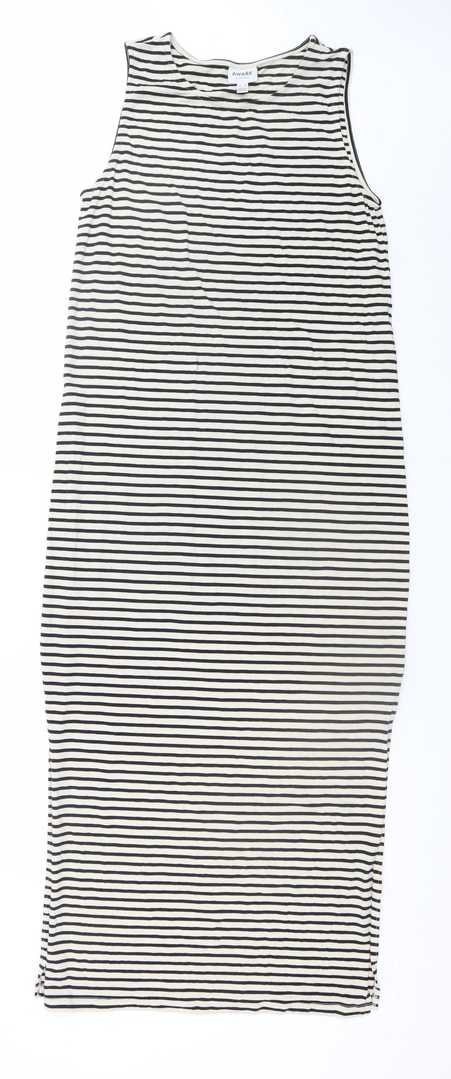 Vero Moda Women’s Black Stripe Sleeveless Tank Dress Size 12