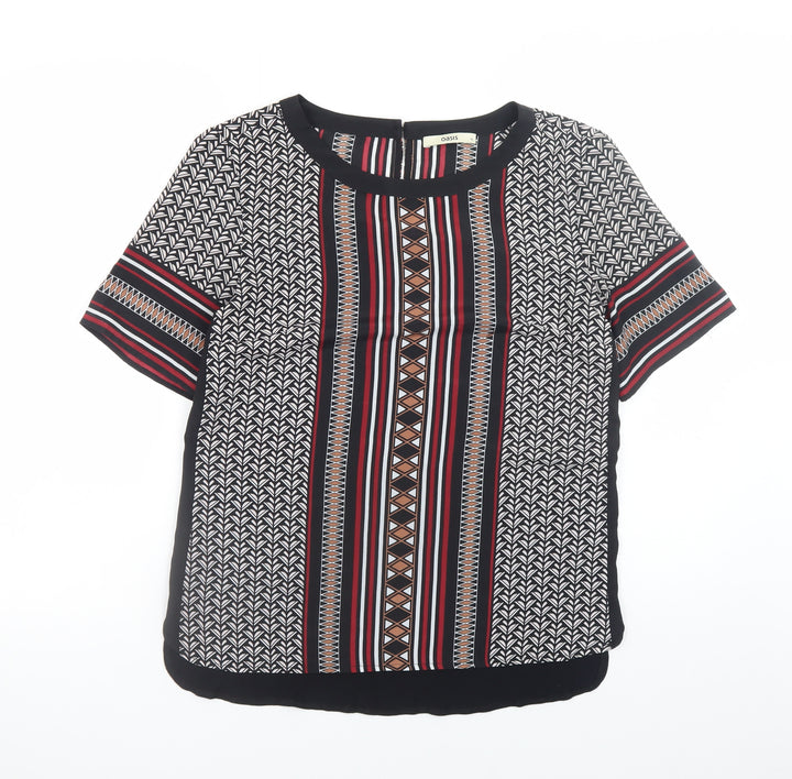 Oasis Women's Multicoloured Geometric Tunic Blouse Size 12