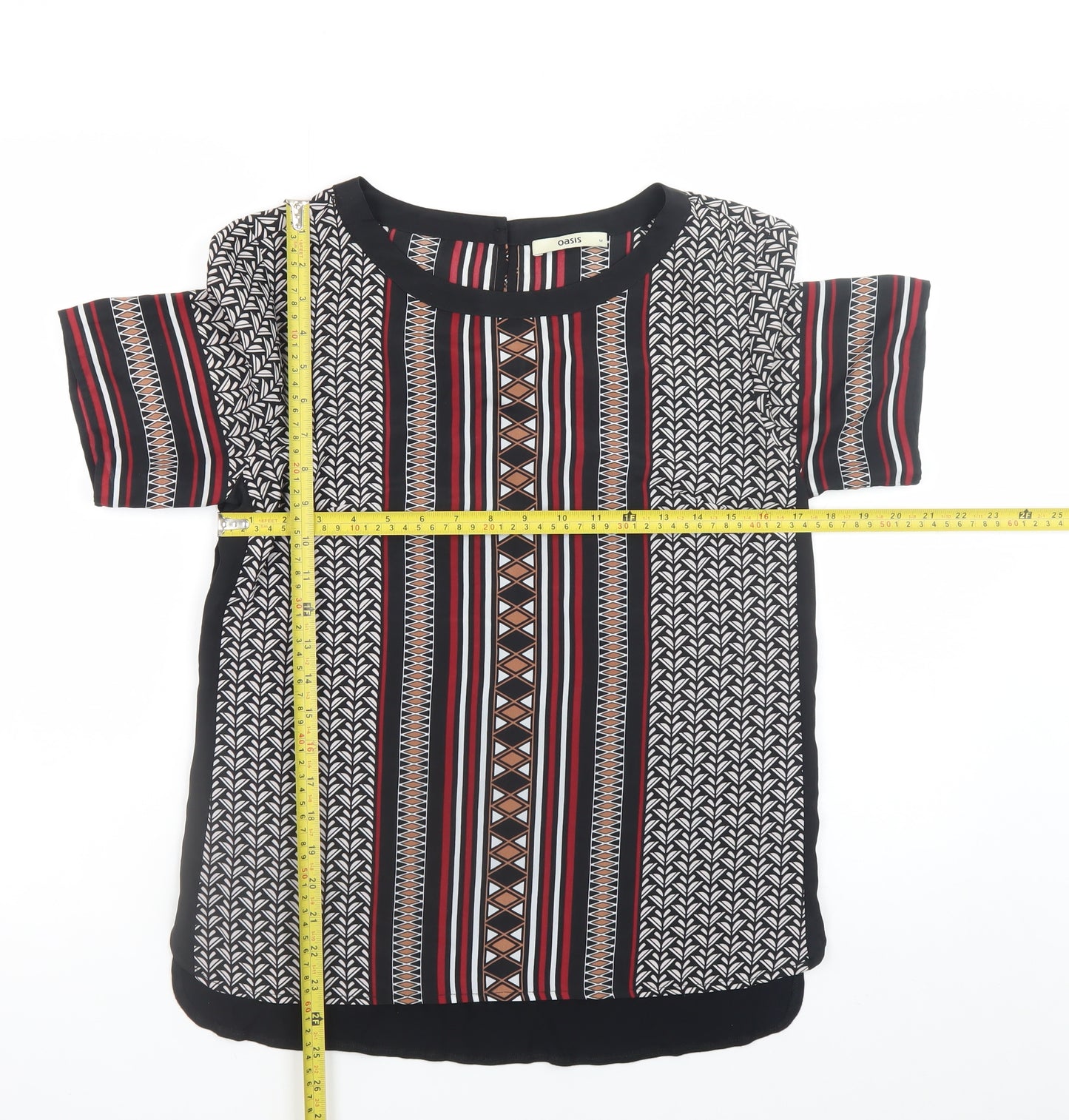 Oasis Women's Multicoloured Geometric Tunic Blouse Size 12