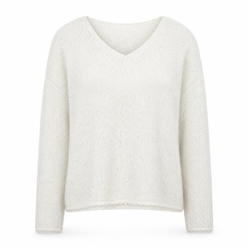 Vero Moda Women’s Ivory Sequin Knit V-Neck Jumper XL