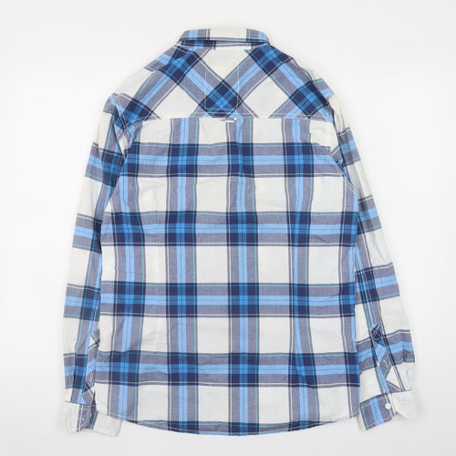 Tokyo Laundry Men's Blue Plaid Long Sleeve Button-Up Shirt Medium