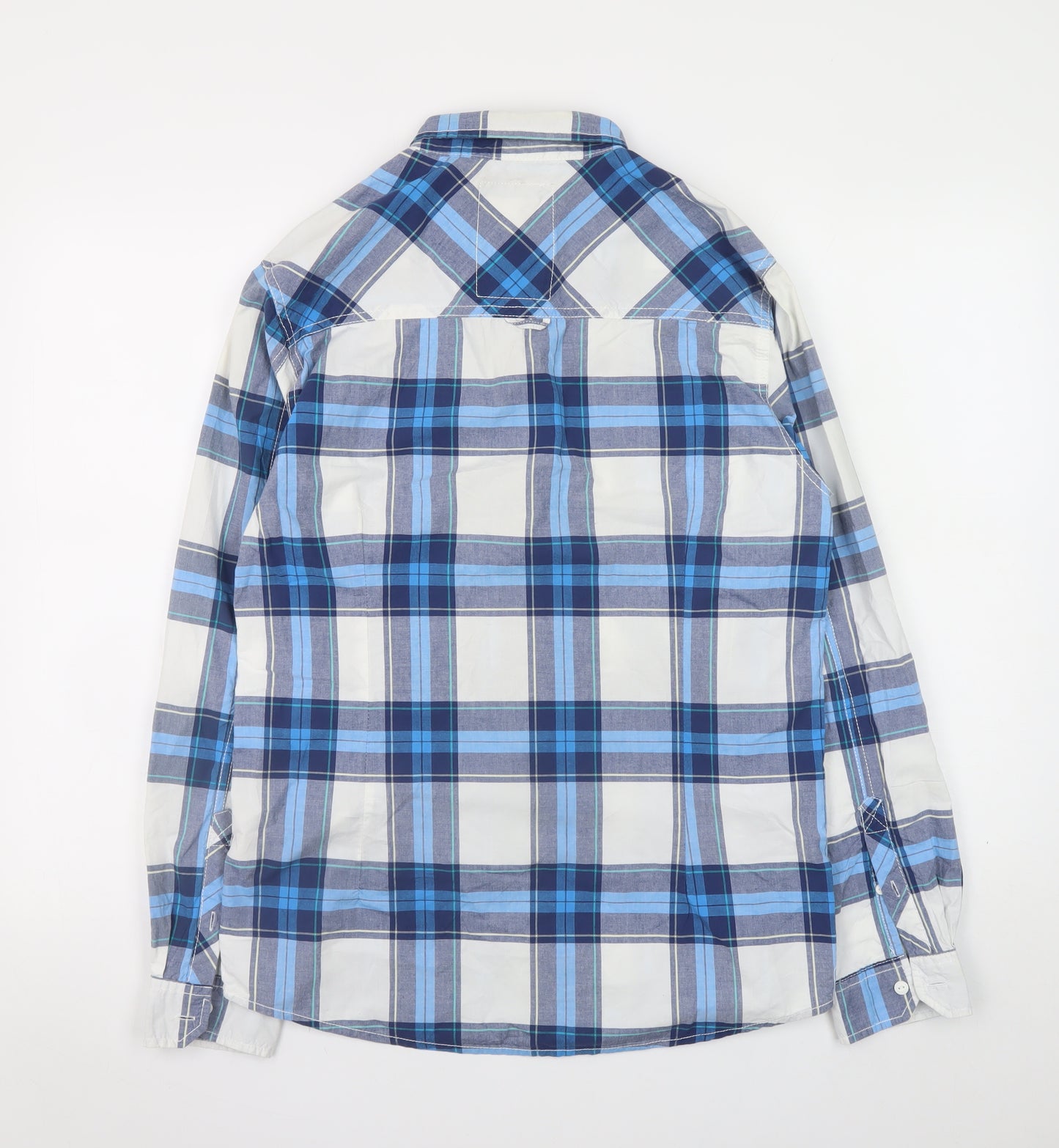 Tokyo Laundry Men's Blue Plaid Long Sleeve Button-Up Shirt Medium