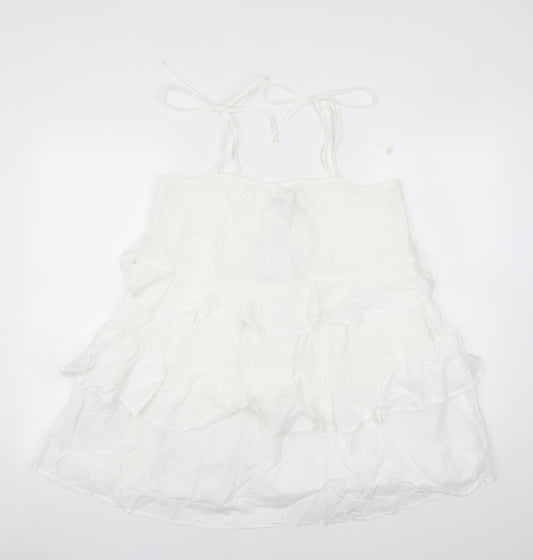 H&M Divided Women’s White Ruffle Camisole Top XS