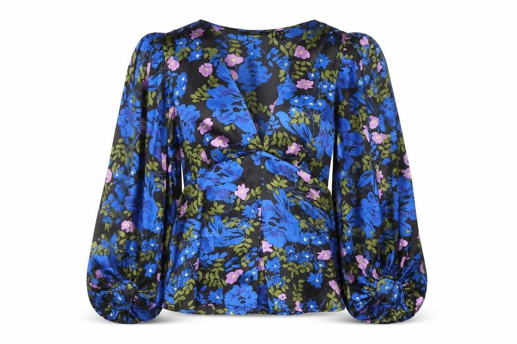 Front view of Vero Moda Women's Multicoloured Floral Wrap Blouse, size M