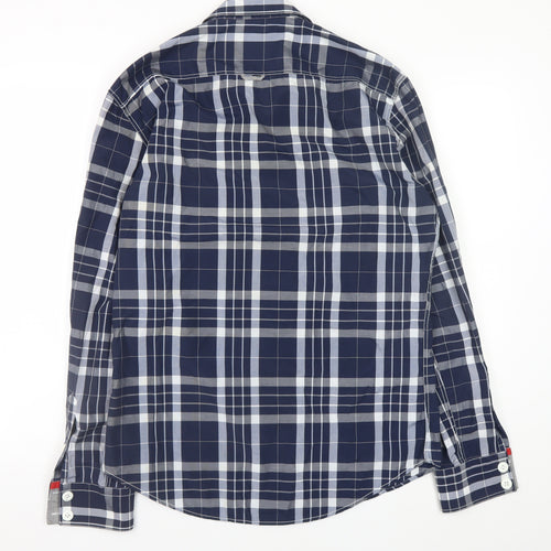 Paraffin Industries Men’s Blue Check Long Sleeve Button-Up Shirt L