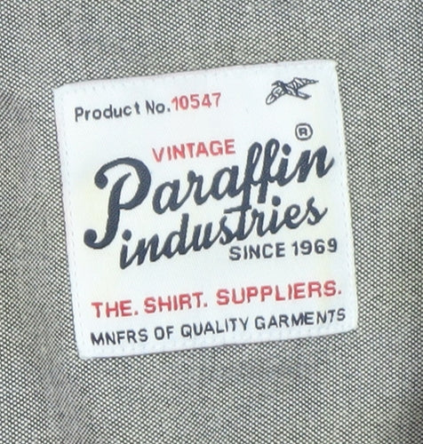 Paraffin Industries Men’s Blue Check Long Sleeve Button-Up Shirt L