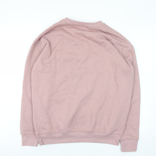 New Look Women's Pink Pullover Sweatshirt Size S Cotton Blend