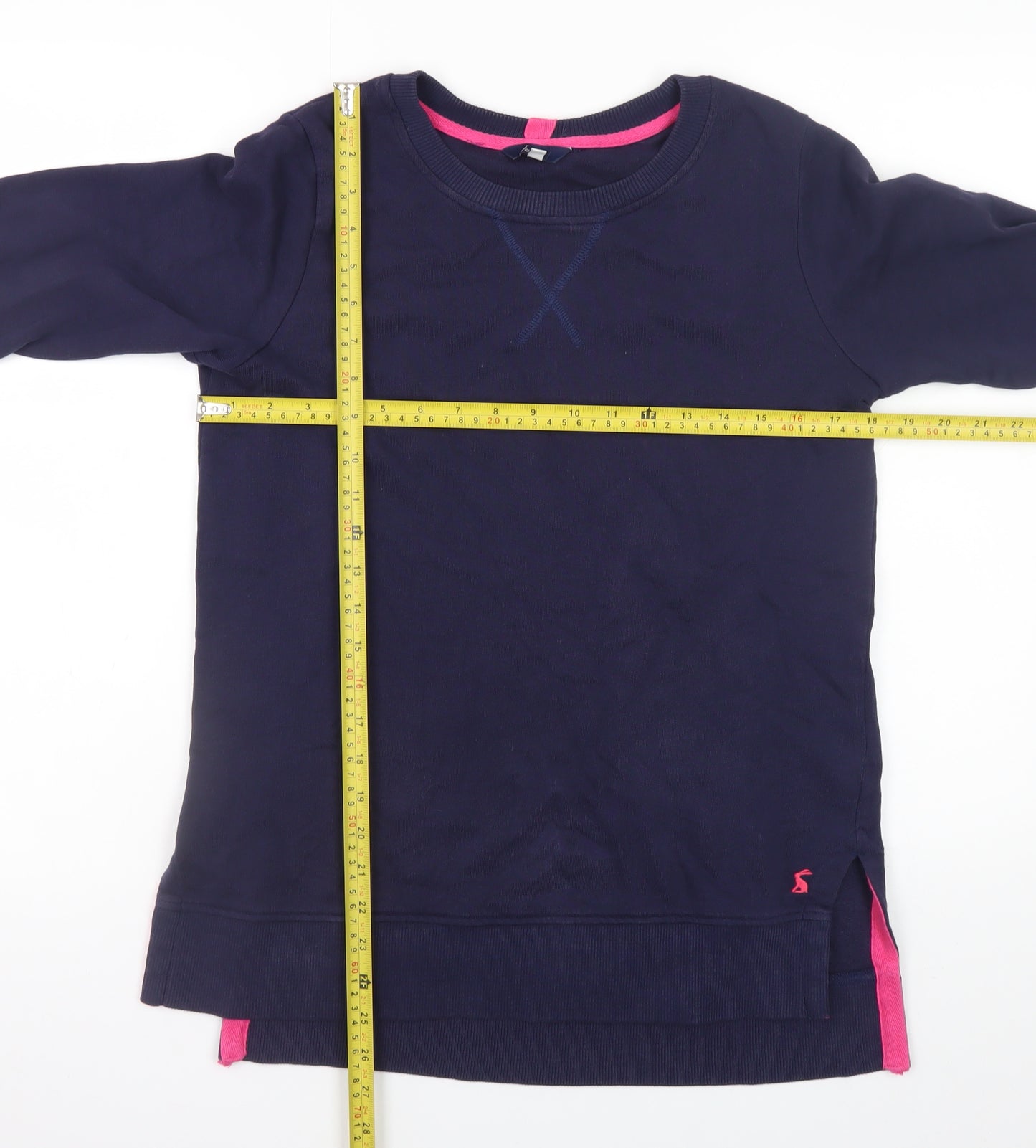 Joules Women's Blue Rainbow Stripe Cotton Pullover Jumper UK 6