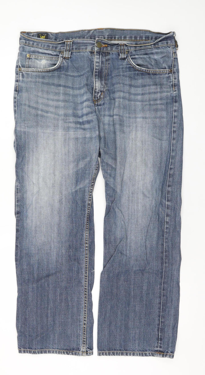 Lee Men's Blue Denim Straight Jeans W36 L30 Regular Fit