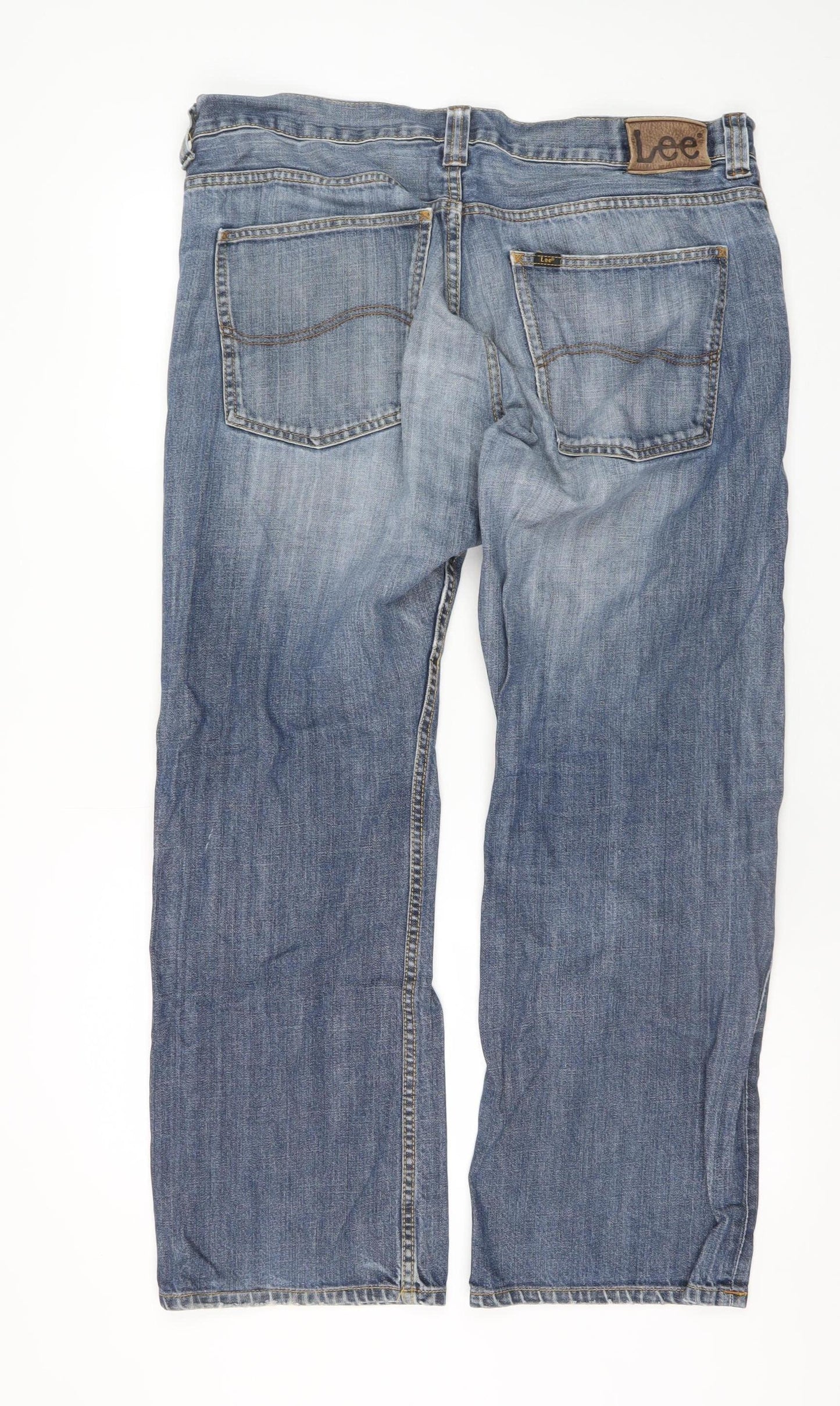 Lee Men's Blue Denim Straight Jeans W36 L30 Regular Fit