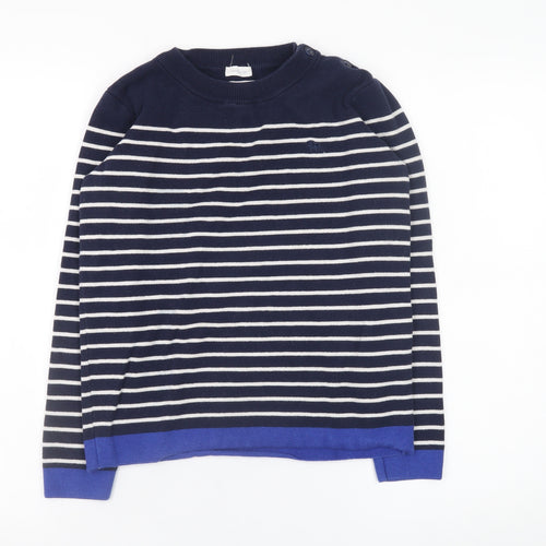 Jasper Conran Boys Navy Stripe Cotton Jumper 12-13 Years Crew Neck