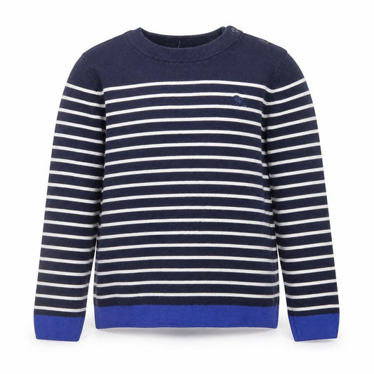 Jasper Conran Boys Navy Stripe Cotton Jumper 12-13 Years Crew Neck