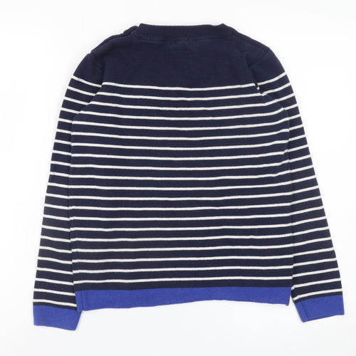 Jasper Conran Boys Navy Stripe Cotton Jumper 12-13 Years Crew Neck