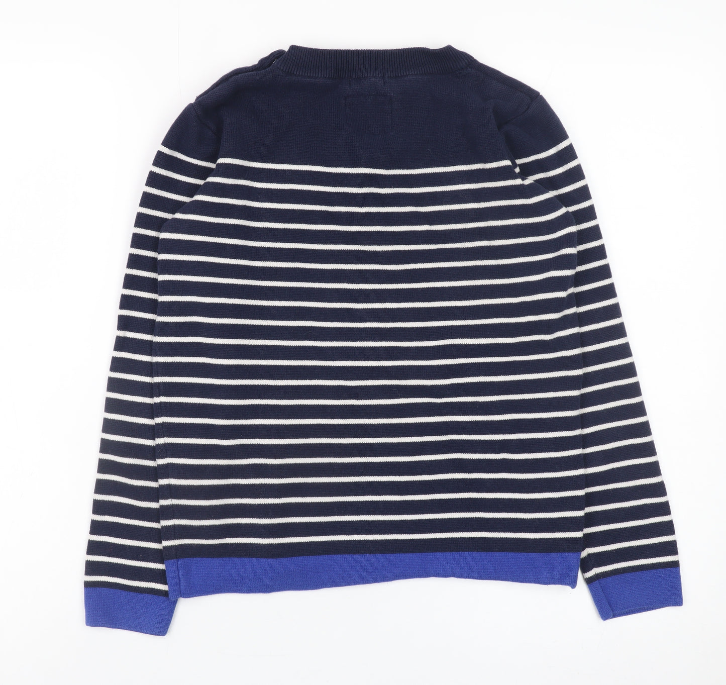 Jasper Conran Boys Navy Stripe Cotton Jumper 12-13 Years Crew Neck