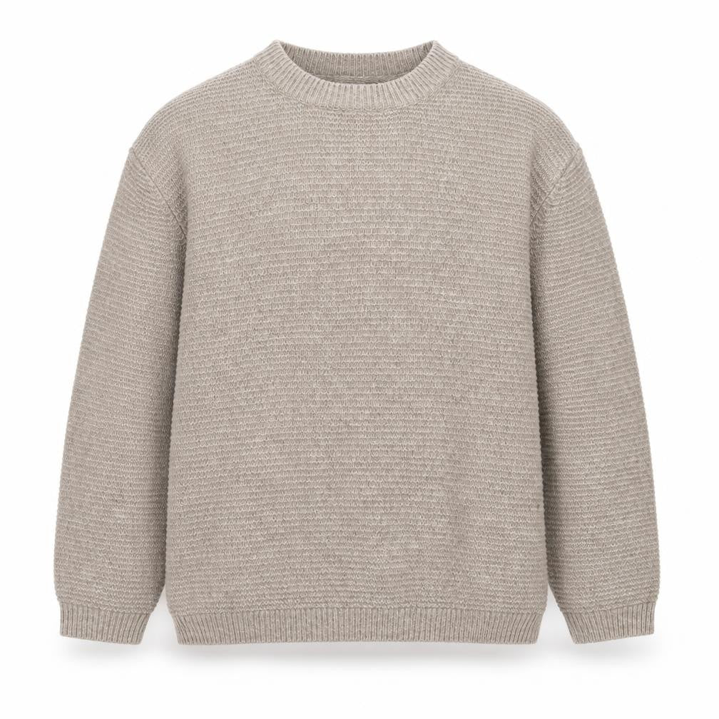 Front view of Next Men’s Beige Wool Acrylic Crew Neck jumper, size L