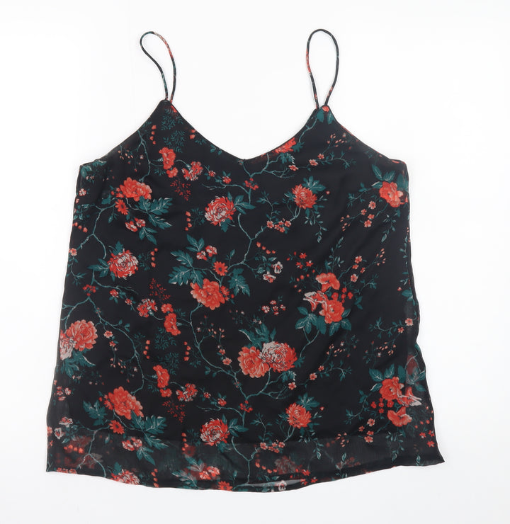 Vero Moda Women's Black Floral Camisole Top Size M Sleeveless