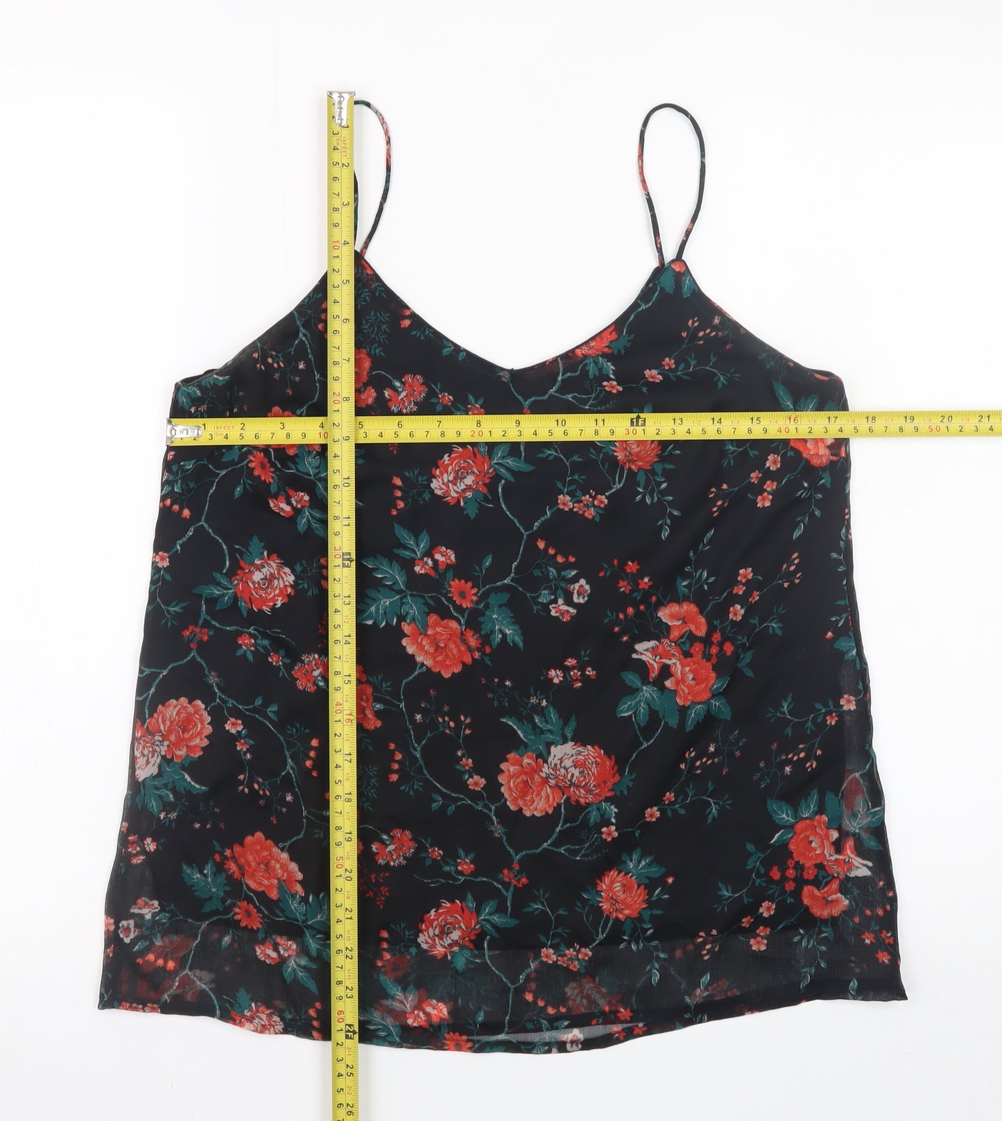 Vero Moda Women's Black Floral Camisole Top Size M Sleeveless