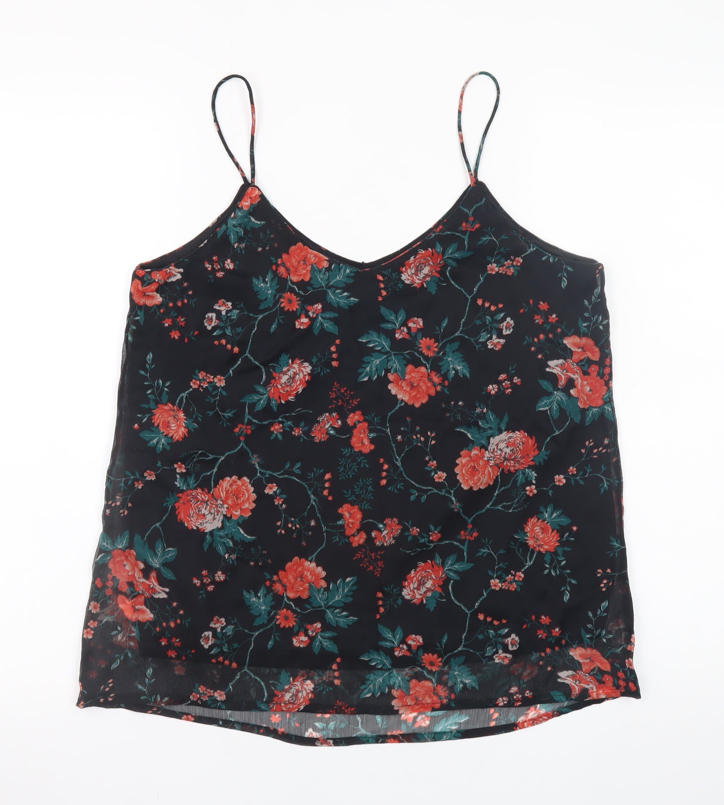 Vero Moda Women's Black Floral Camisole Top Size M Sleeveless