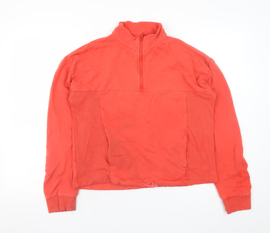 BAM Women's Red 1/4 Zip Pullover Sweatshirt Size 14 Lightweight Bamboo Blend