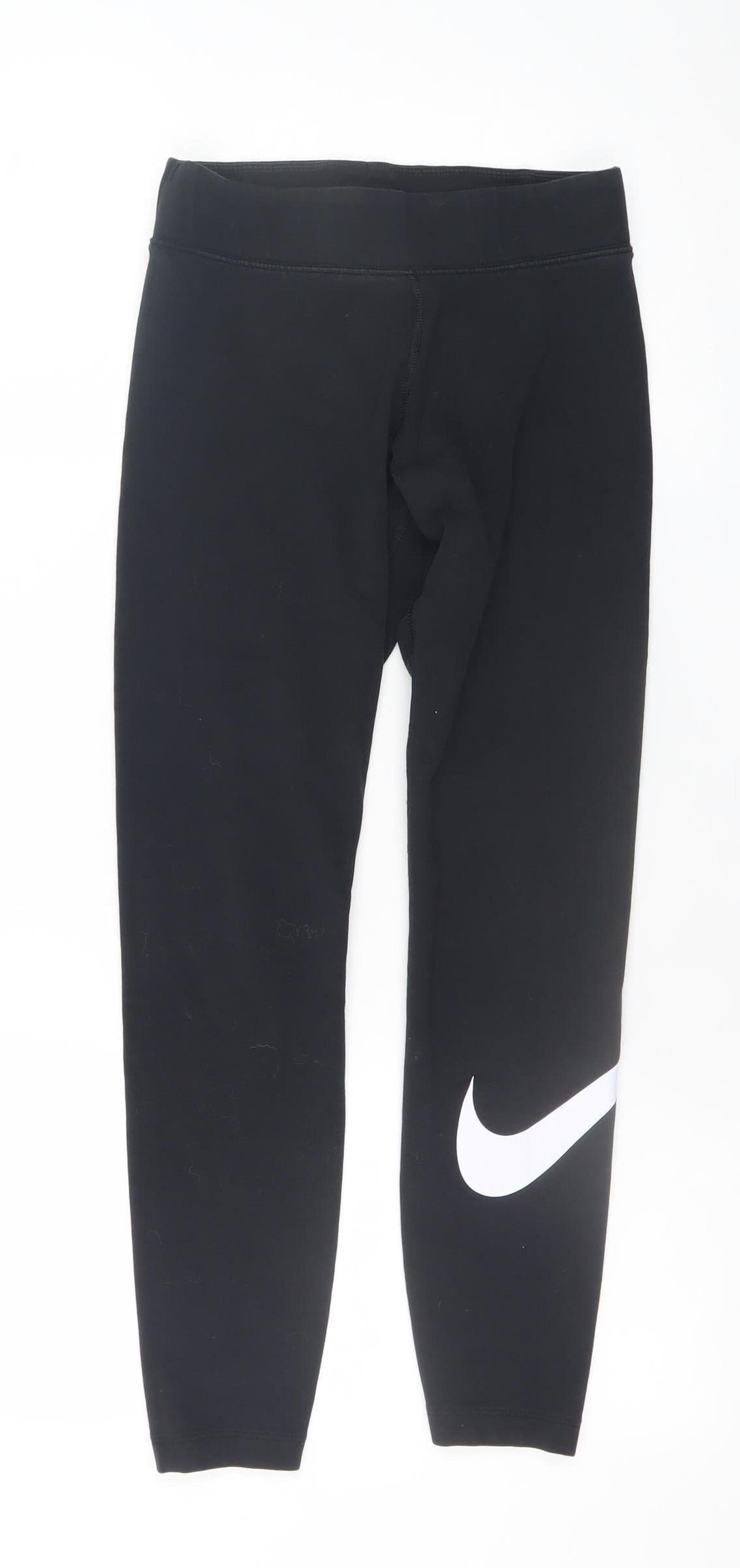 Nike Women's Black Ankle Leggings S Stretch Cotton Blend