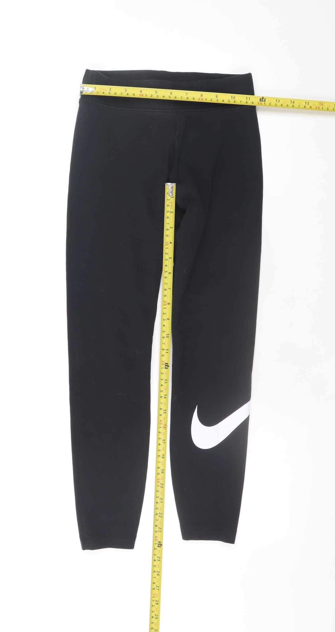 Nike Women's Black Ankle Leggings S Stretch Cotton Blend