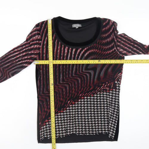 Marc Aurel Women’s Multicoloured Velvet Geometric Long Sleeve Blouse Size 12
