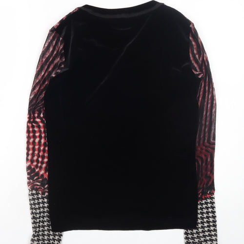 Marc Aurel Women’s Multicoloured Velvet Geometric Long Sleeve Blouse Size 12