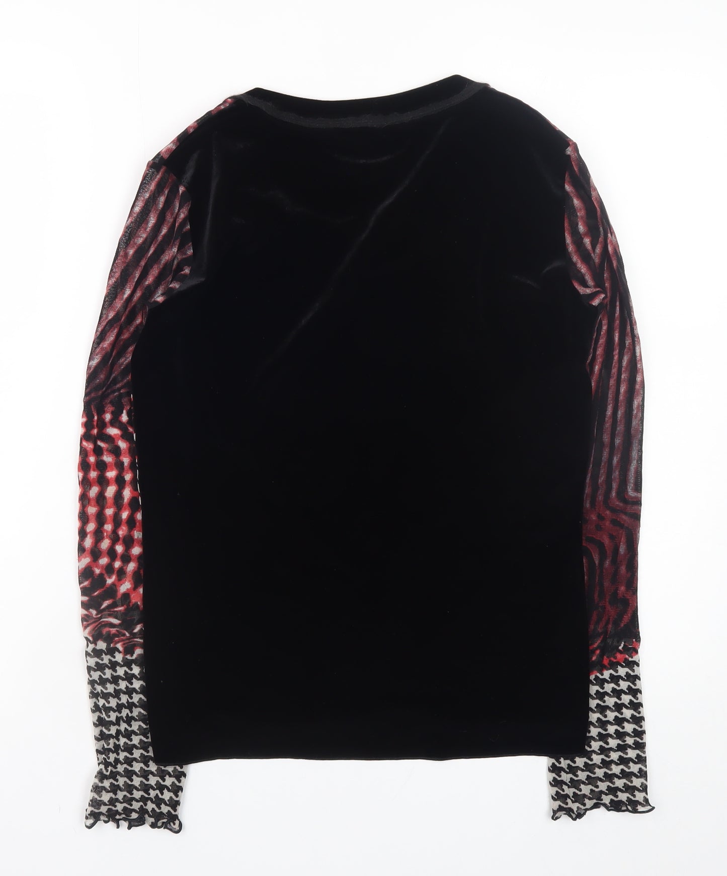 Marc Aurel Women’s Multicoloured Velvet Geometric Long Sleeve Blouse Size 12
